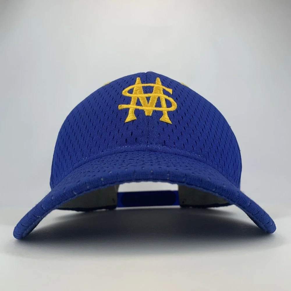 SM High School Hat Blue Gold M-L Adjustable Snapback Baseball Cap Vintage DeLong